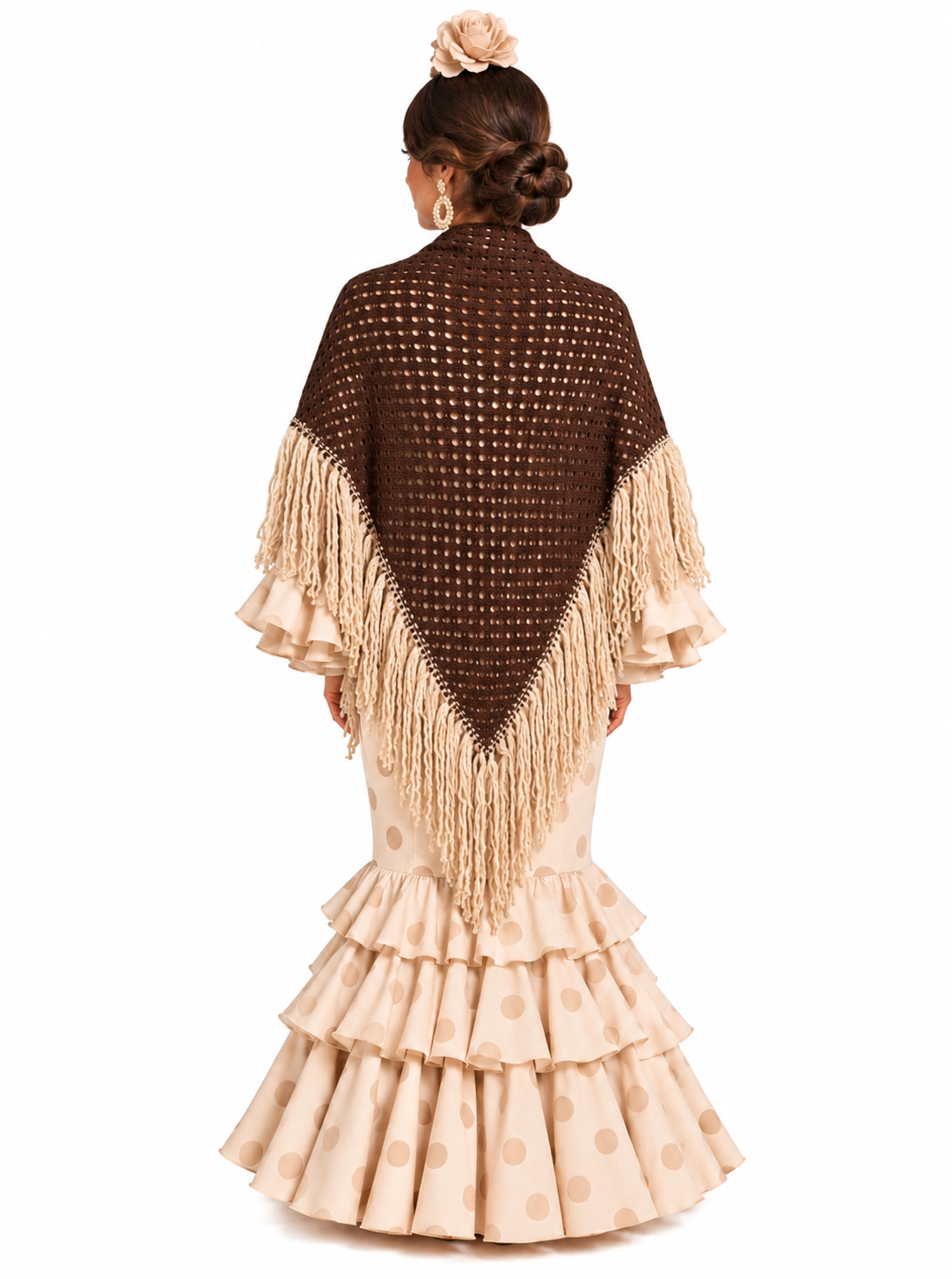 CHAL CALADO MARRON FLECOS BEIGE