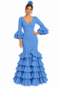 TRAJE FLAMENCA LOLA CELESTE LUNAR CELESTE