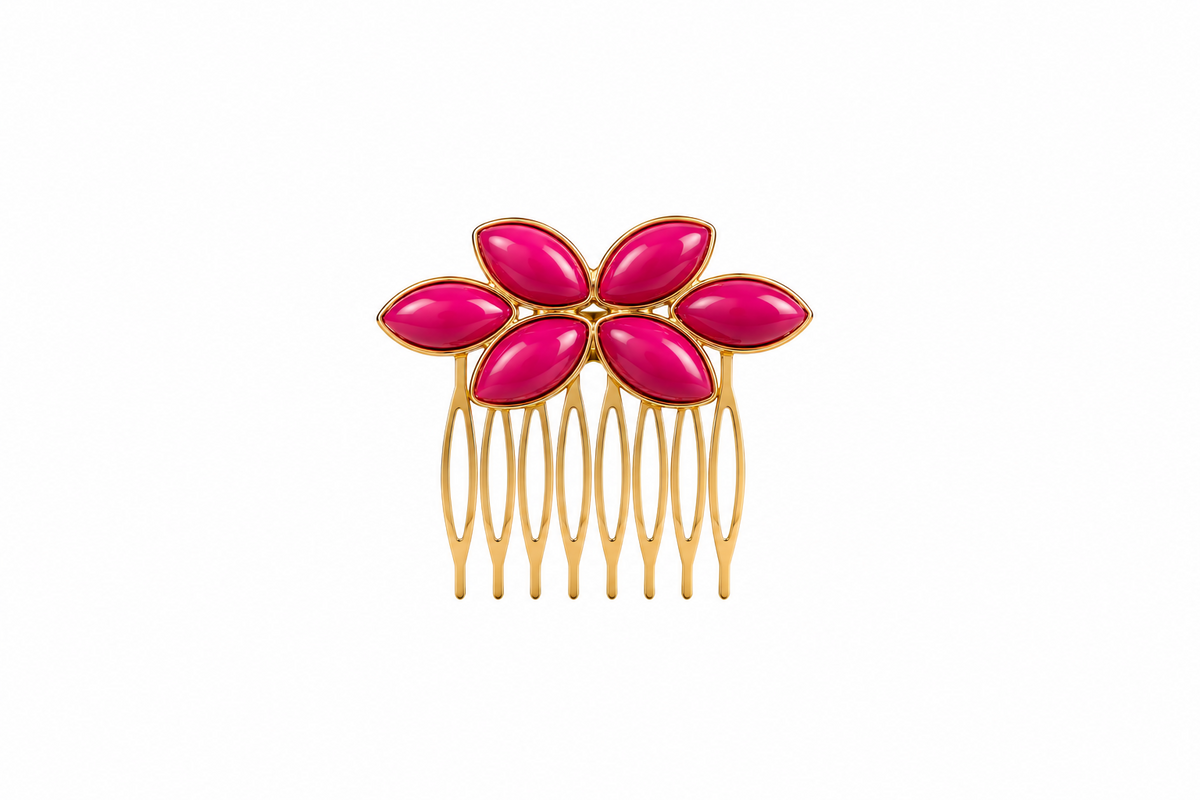 PEINA FLOR FUCSIA