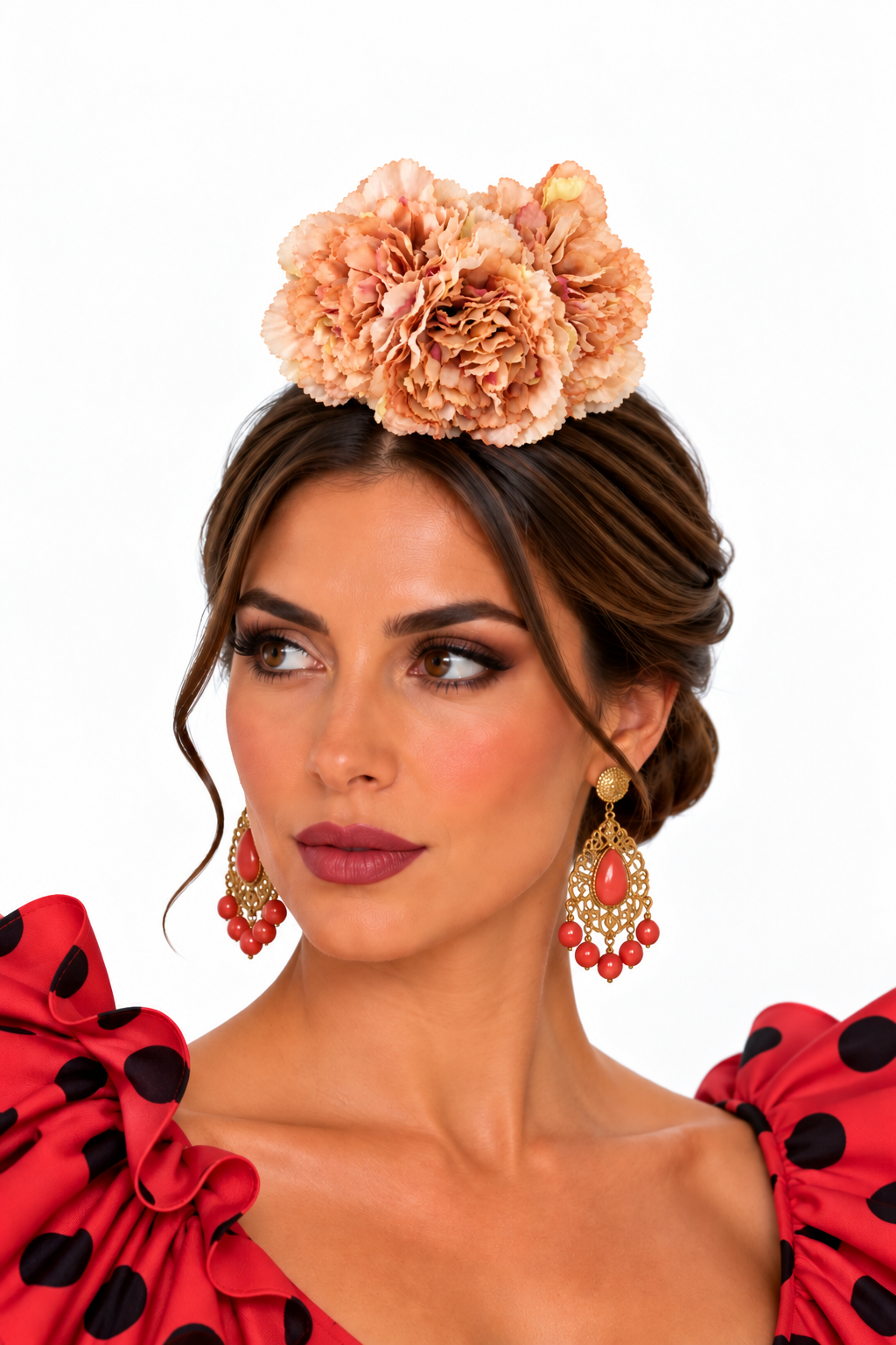RAMILLETE 3 CLAVELES BEIGE TOSTADO