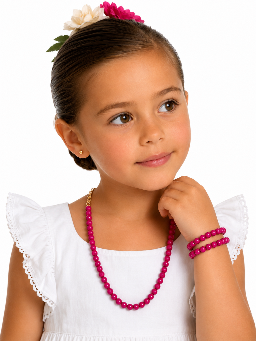 COLLAR NIÑA FUCSIA