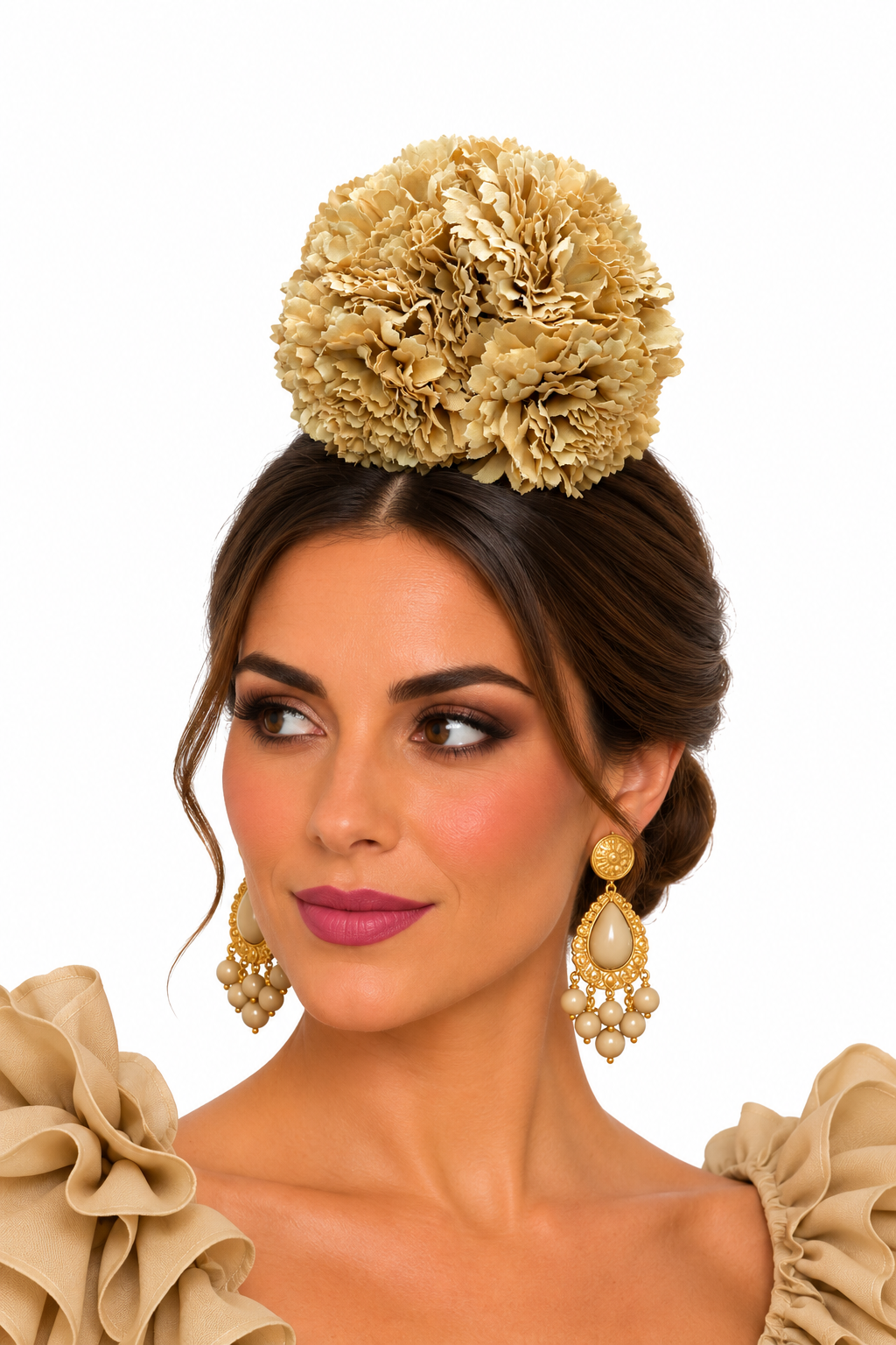 RAMILLETE CLAVEL TINTADO BEIGE