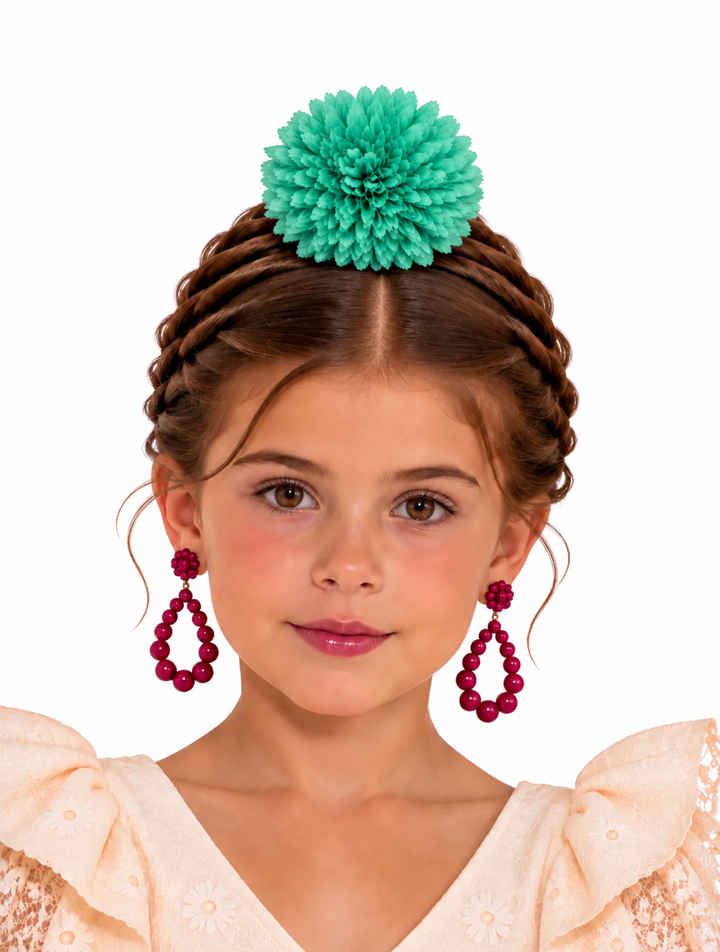 RAMILLETE POMPON NIÑA VERDE