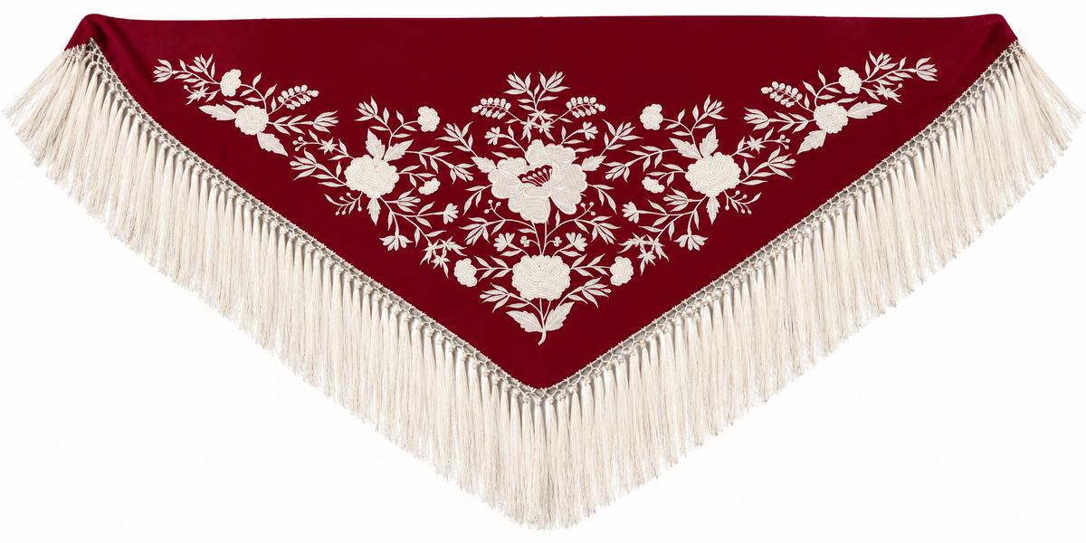 MANTON CRESPON JULIA BURDEOS BORDADO BEIGE