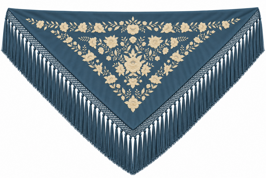 MANTON VISCOSA MARINA DUCADO BORDADO BEIGE