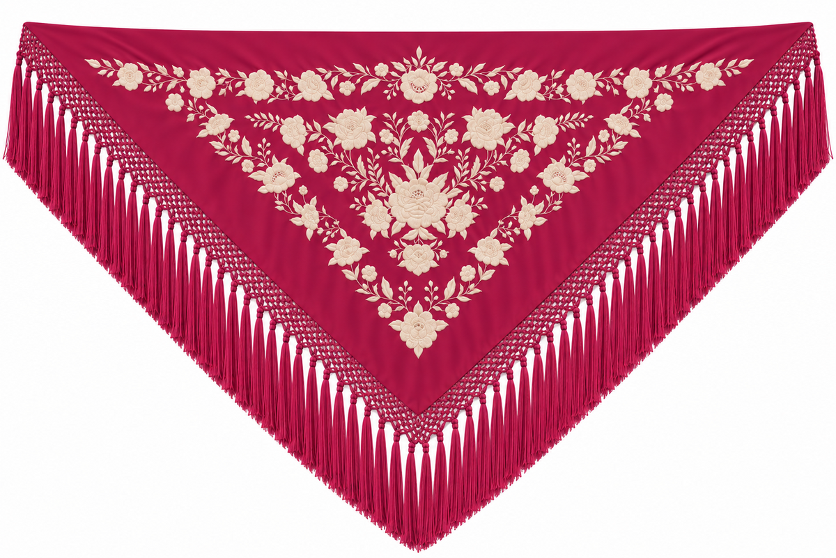 MANTON VISCOSA MARINA FRESON BORDADO BEIGE