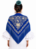 MANTON ALGODON LAURA AZULINA BORDADO BEIGE
