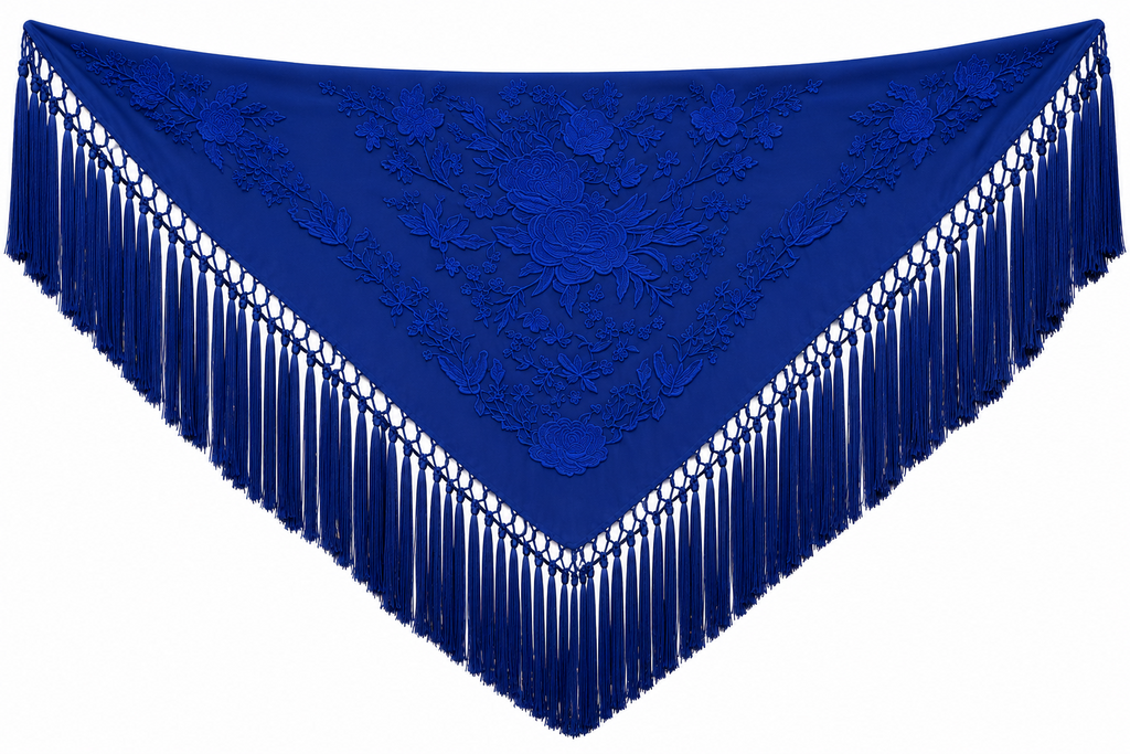 MANTON ALGODON RAQUEL AZUL MARINO AL TONO