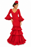 TRAJE FLAMENCA LINARES ROJO