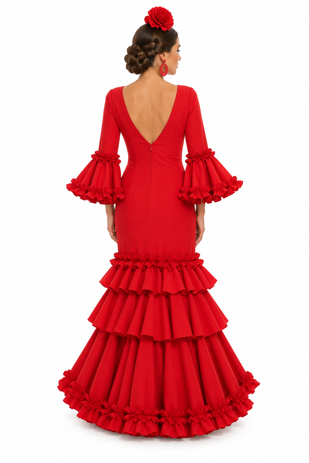 TRAJE FLAMENCA LINARES ROJO
