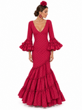 TRAJE FLAMENCA CANDELA FRESA LUNAR FRAMBUESA