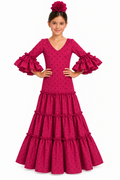 TRAJE FLAMENCA CORDOBA NIÑA FRESA LUNAR FRAMBUESA