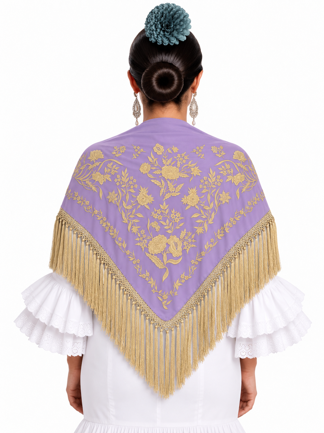 MANTON ALGODON ESTHER LILA BORDADO BEIGE