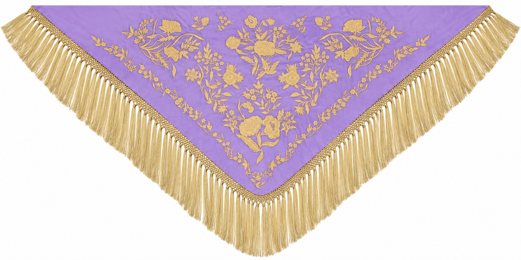 MANTON ALGODON ESTHER LILA BORDADO BEIGE