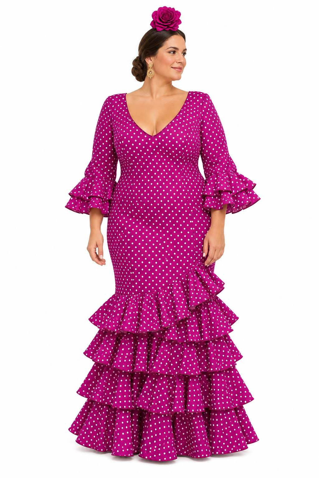 TRAJE FLAMENCA LOLITA BUGANVILLA LUNAR BLANCO