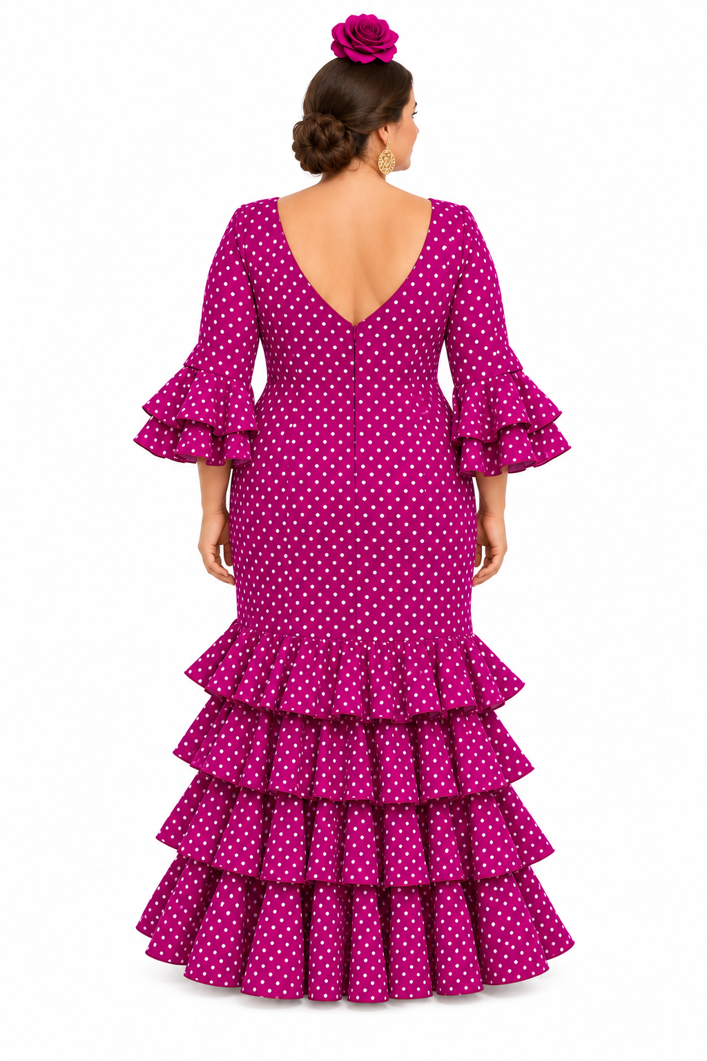 TRAJE FLAMENCA LOLITA BUGANVILLA LUNAR BLANCO