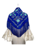 MANTON ALGODON REYES AZULINA BORDADO AZUL