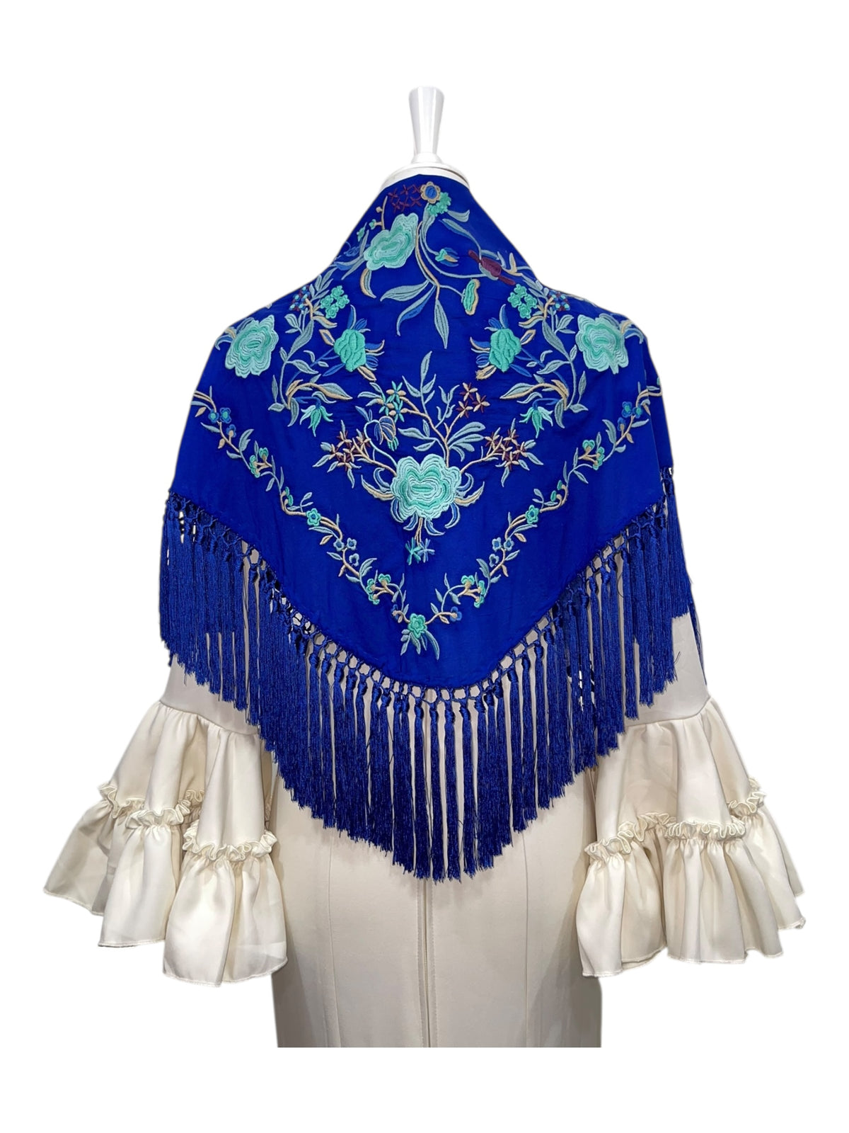 MANTON ALGODON REYES AZULINA BORDADO AZUL