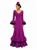 Traje flamenca carmela buganvilla lunar negro - Lunares del Este