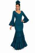 Traje flamenca cordoba verde petroleo - Lunares del Este