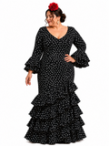 Traje flamenca lolita tg negro lunar blanco - Lunares del Este