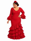 Traje flamenca lolita tg rojo lunar rojo - Lunares del Este