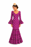Traje flamenca cordoba buganvilla lunar blanco - Lunares del Este