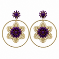PENDIENTE ARO FLOR MORADO