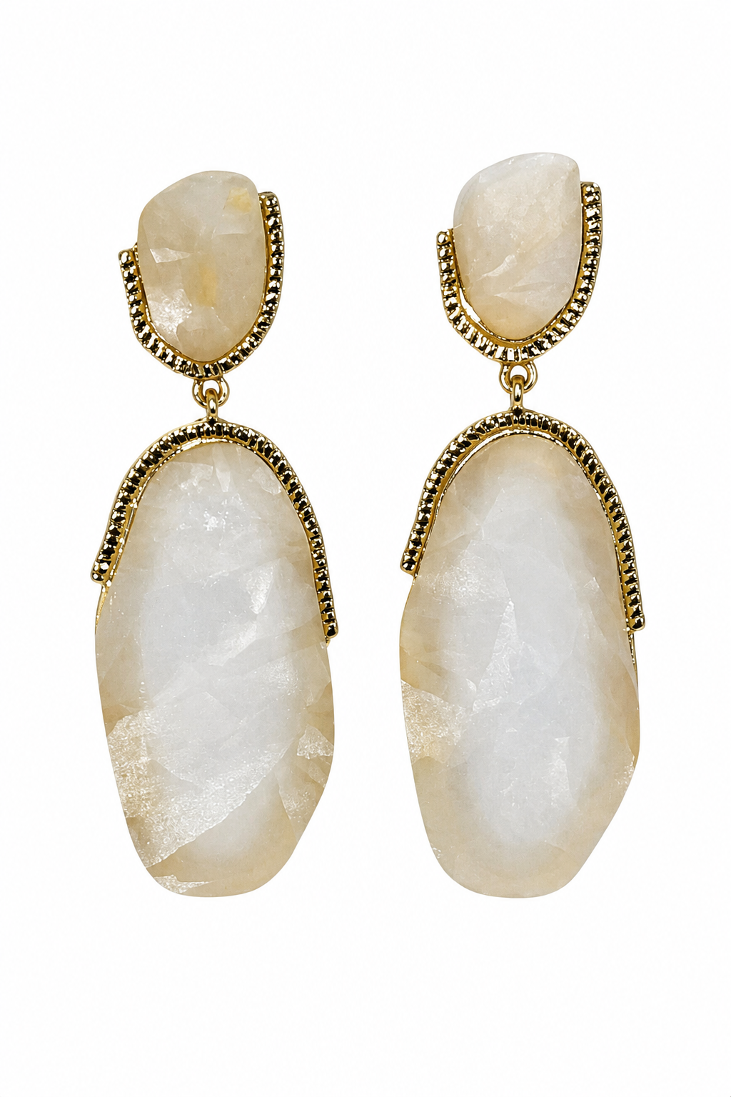 PENDIENTE PIEDRA BEIGE