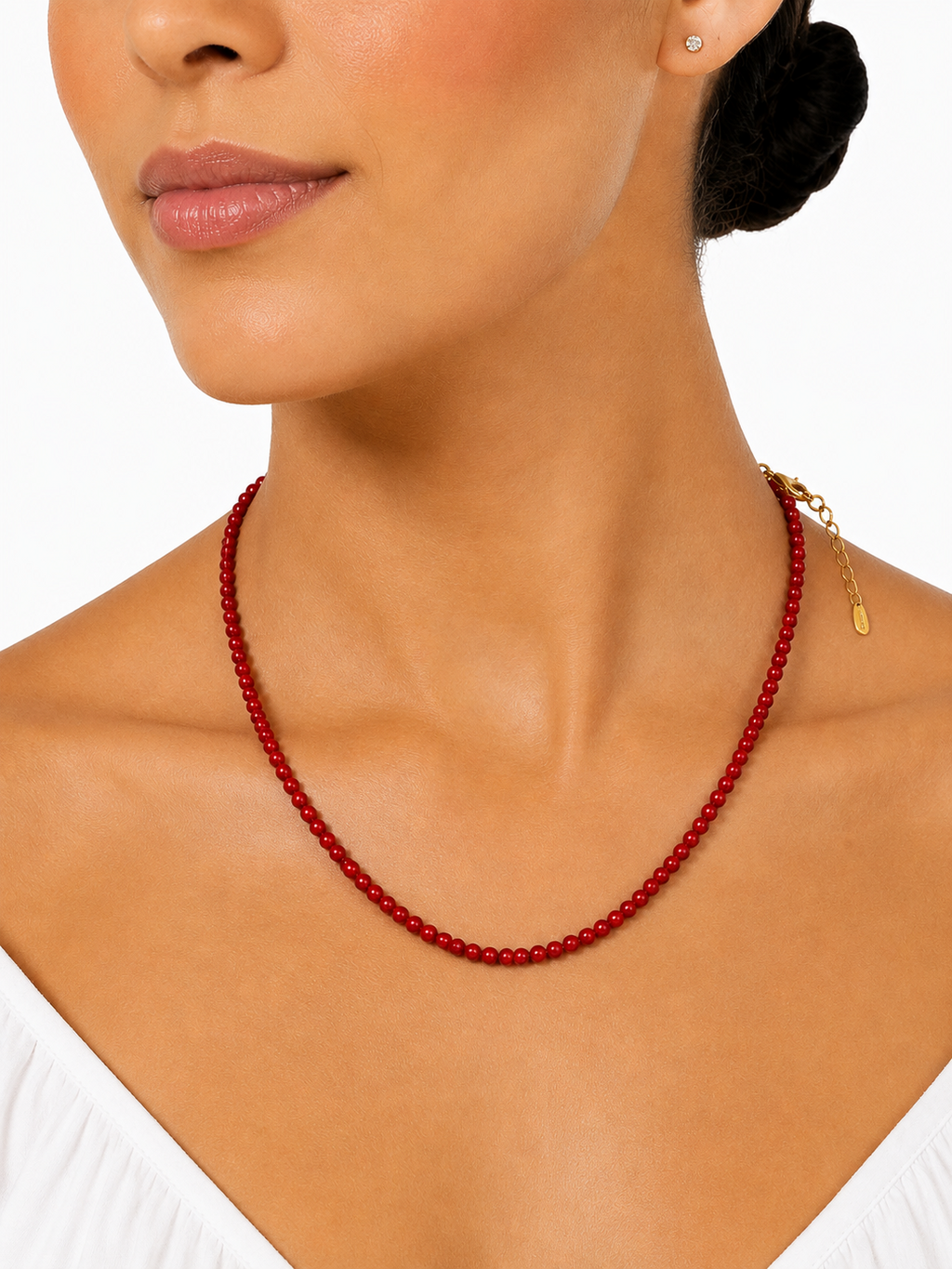 COLLAR ALEXIA BOLITAS PEQUEÑAS ROJO