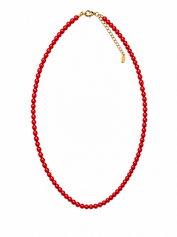 COLLAR ALEXIA BOLITAS PEQUEÑAS ROJO