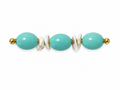 BROCHE 3 BOLAS ESTRELLA TURQUESA - BLANCO
