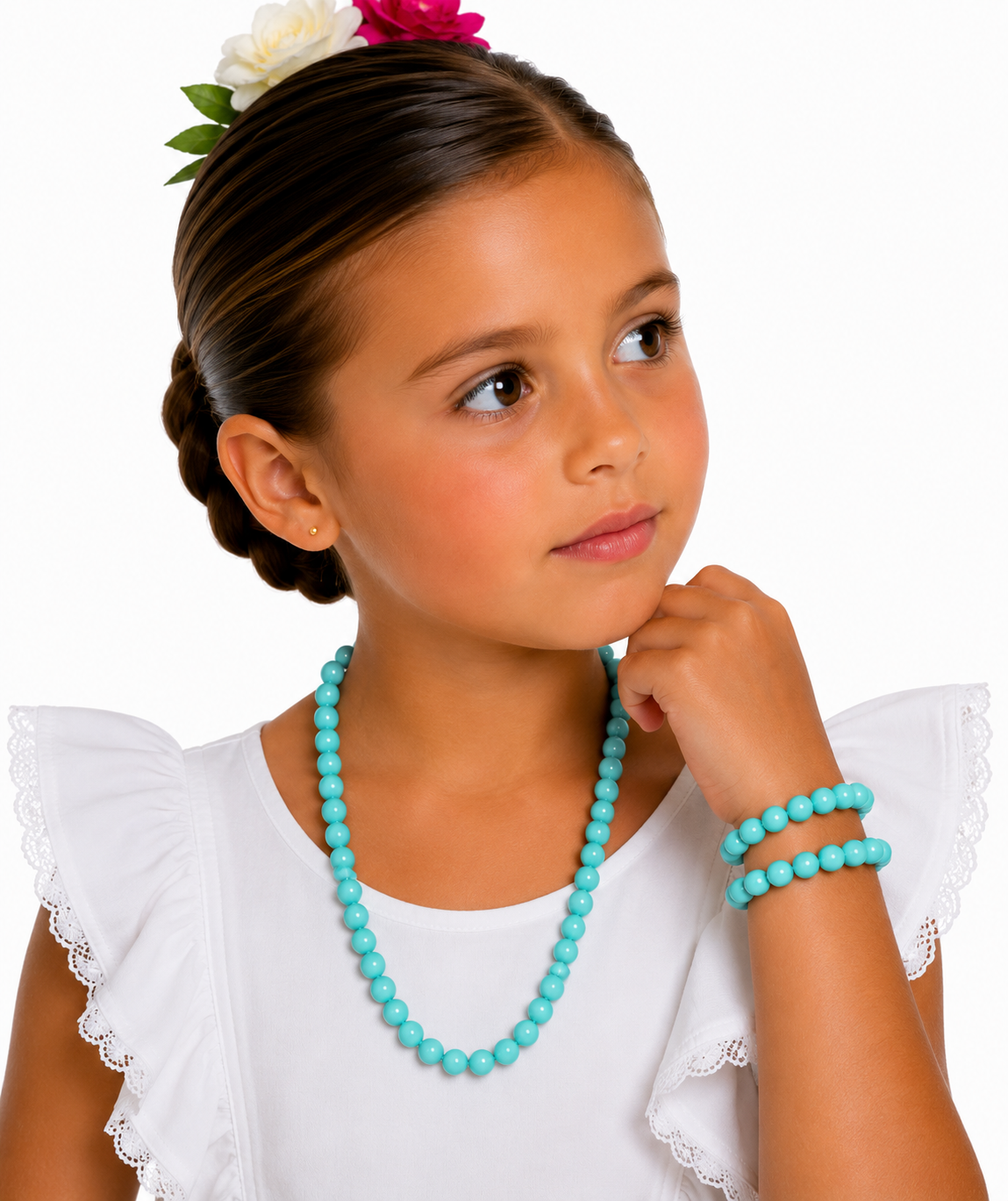 COLLAR NIÑA TURQUESA