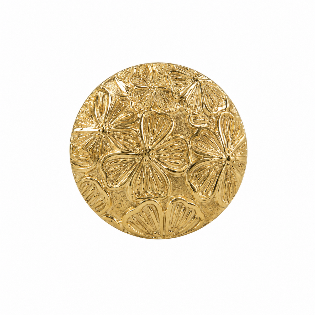 ANILLO CIRCULO FLORES DORADO