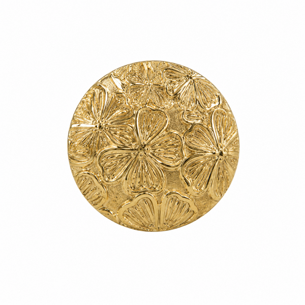 ANILLO CIRCULO FLORES DORADO