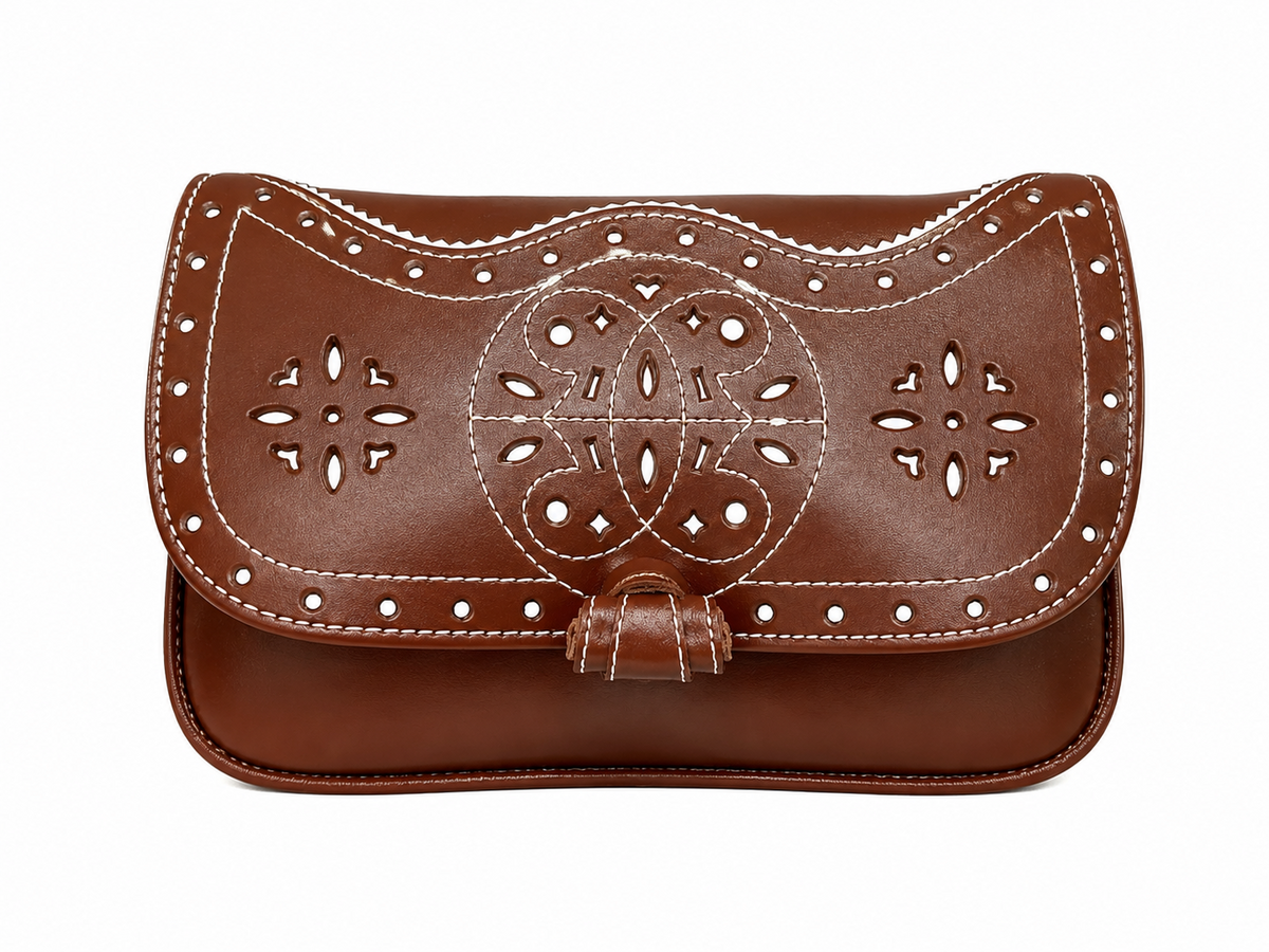 BOLSO ROMERIA GRANDE LABRADO NUDO MARRON CLARO