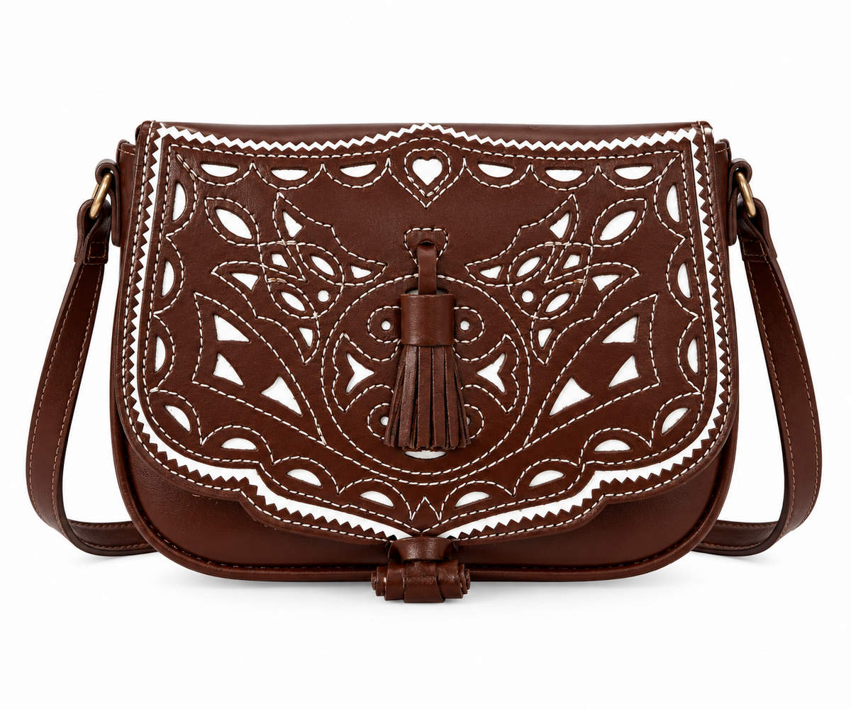 BOLSO ROMERIA GRANDE BORLON MARRON CLARO