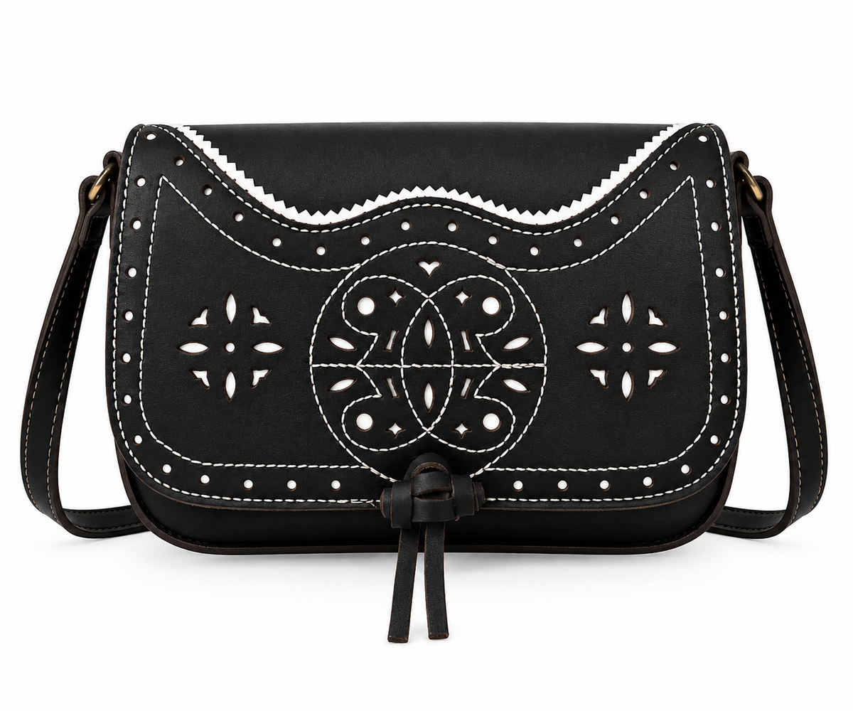 BOLSO ROMERIA GRANDE LABRADO NUDO MARRON OSCURO