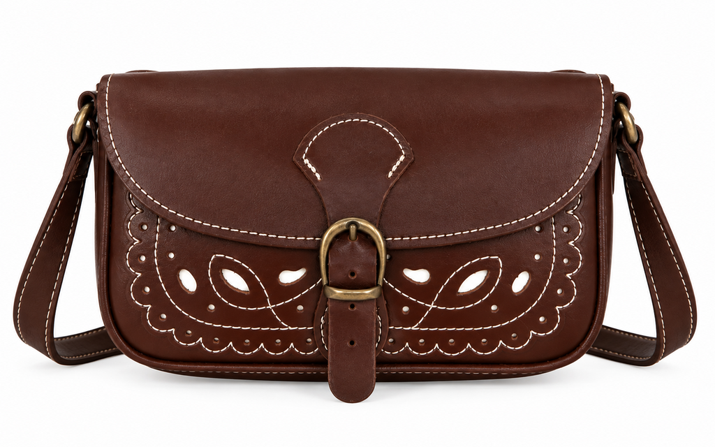 BOLSO ROMERIA PEQUEÑO MARRON CLARO HEBILLA