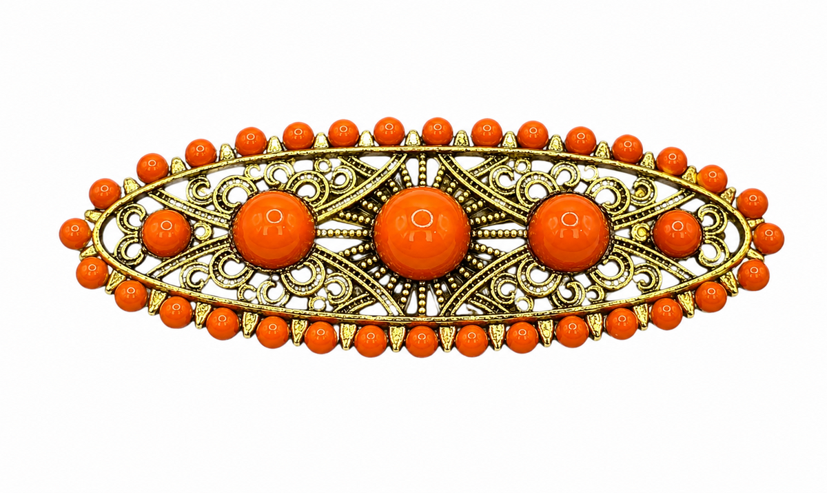 BROCHE ANTIGUO ENVEJECIDO NARANJA