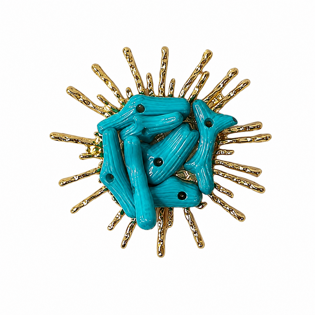 BROCHE SOL TURQUESA