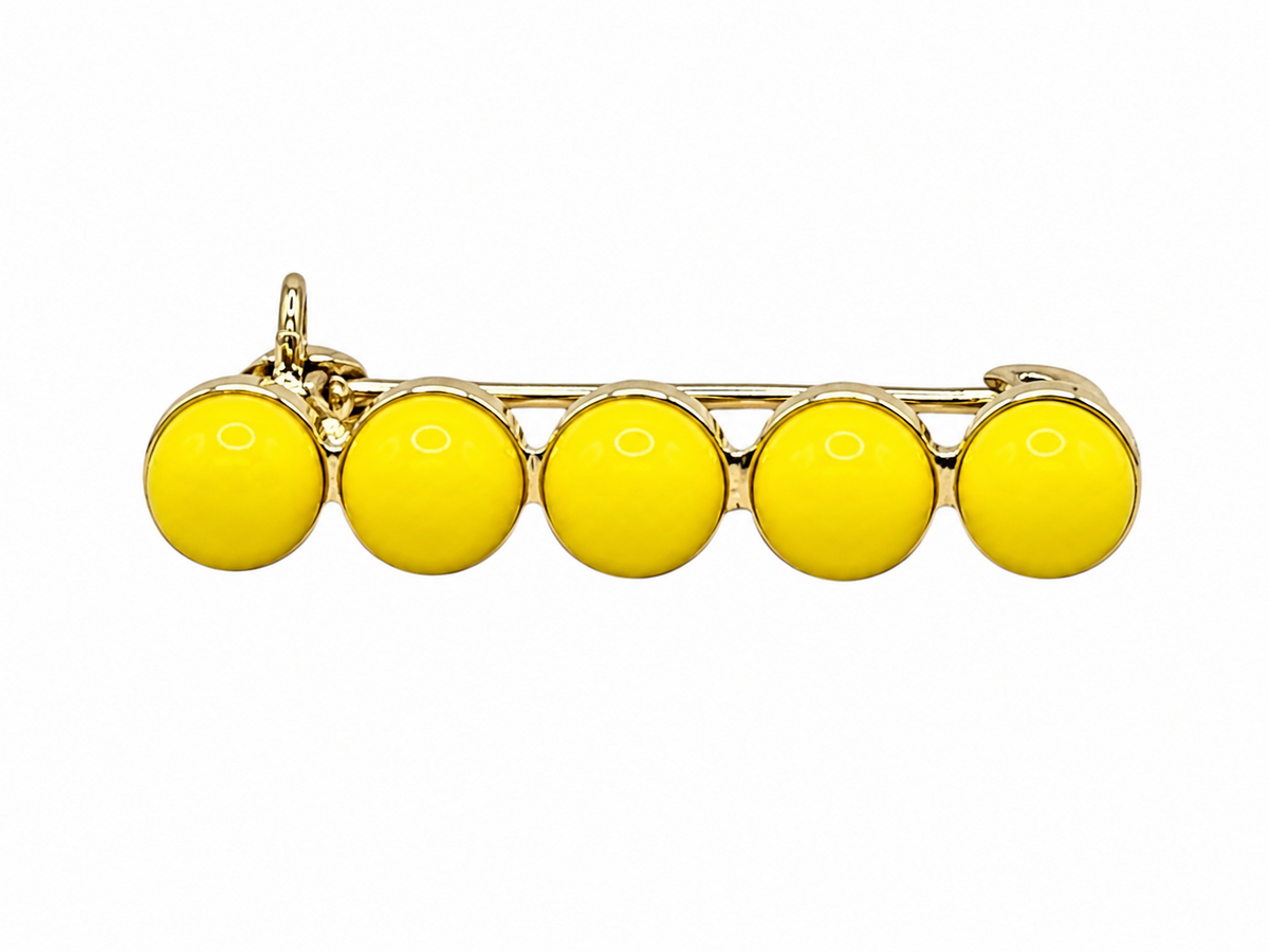 BROCHE NIÑA BOLITAS AMARILLO