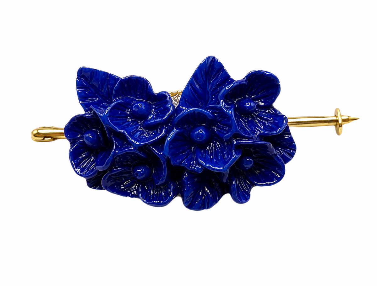 BROCHE NIÑA FLOR AZULINA