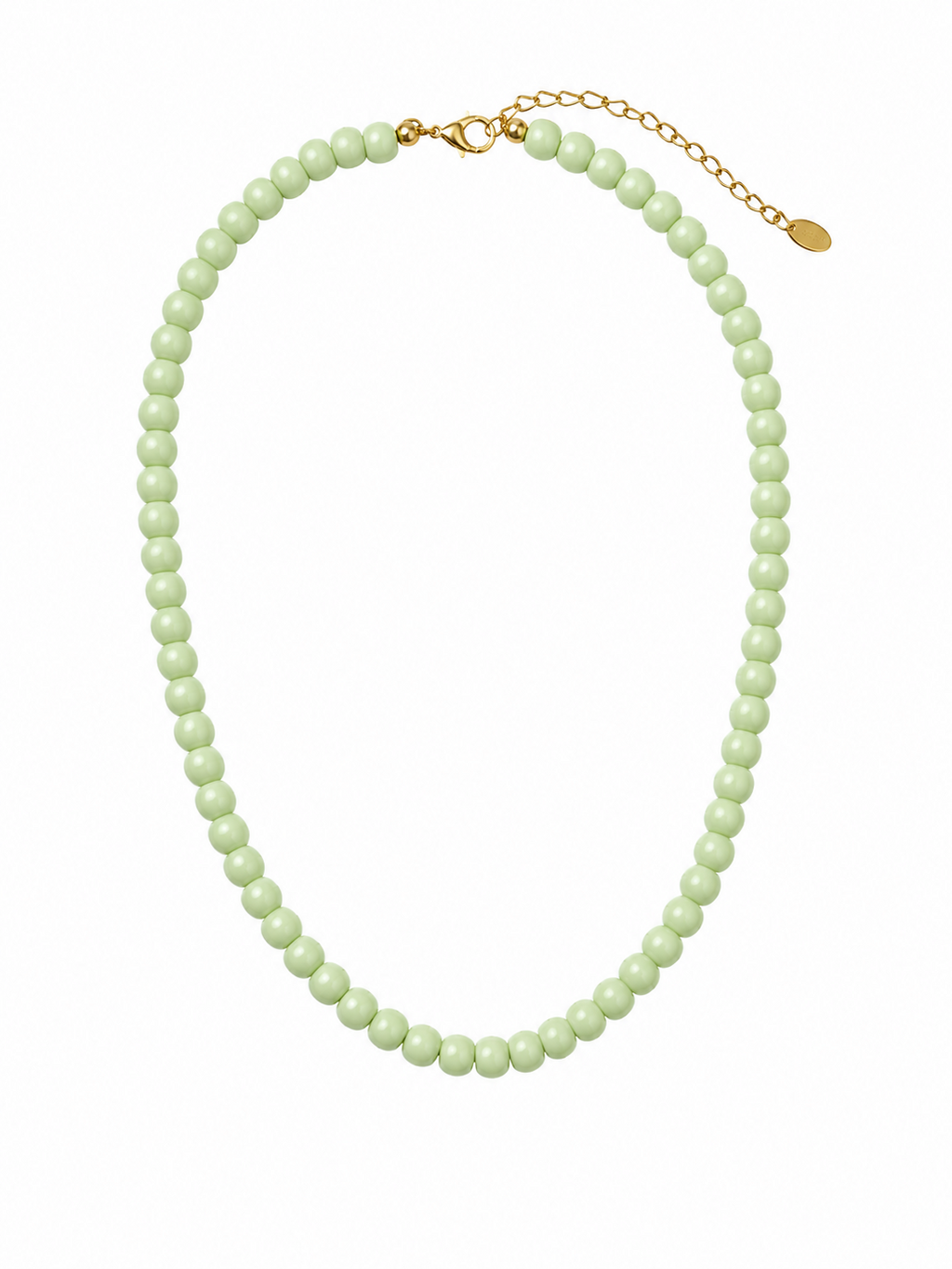 Collar Elena de bolitas pequeñas para flamenca, color verde jabonoso