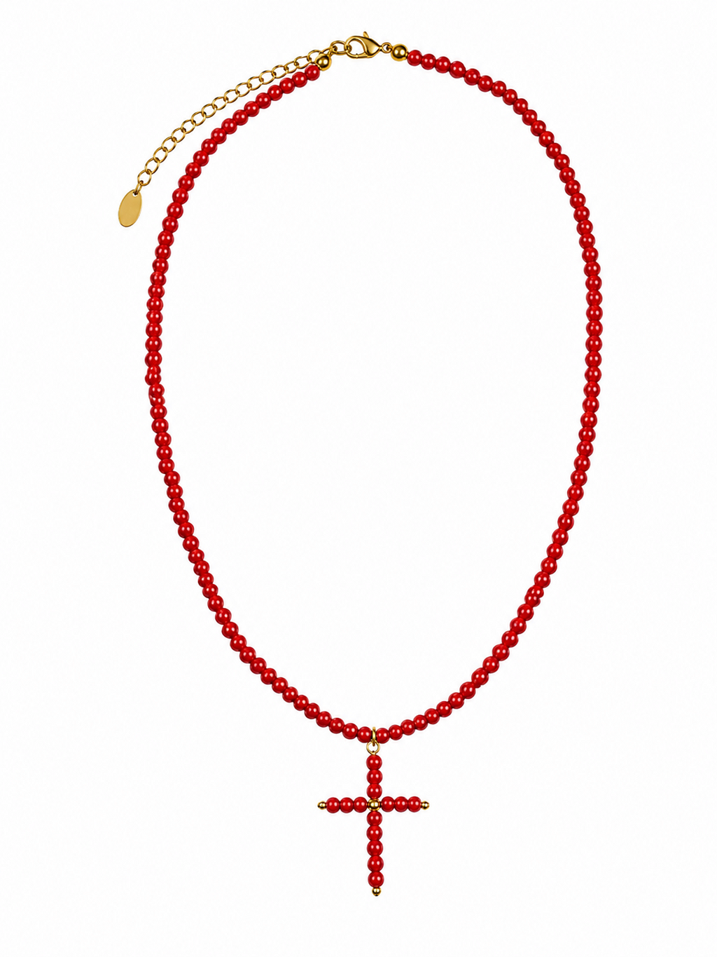 Collar Selena con cruz para flamenca, color caldera