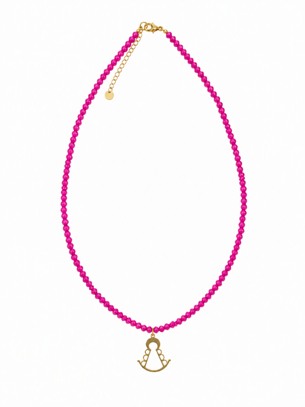 Collar Virgen del Rocío para flamenca, color buganvilla