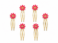 PACK PEINAS 6 MARGARITAS FUCSIA
