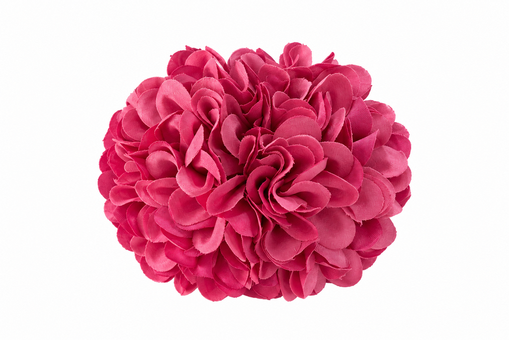 Ramillete pompón Lia rosa para niña flamenca