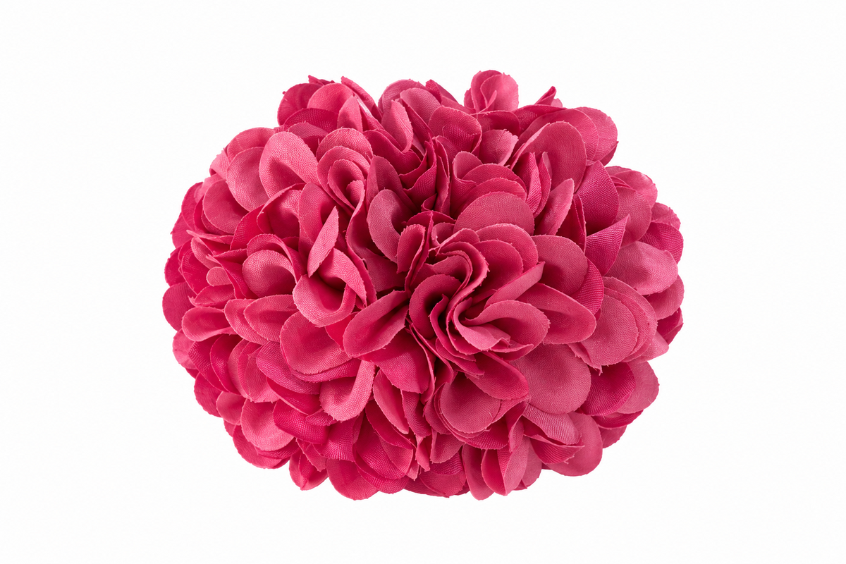 Ramillete pompón Lia rosa para niña flamenca