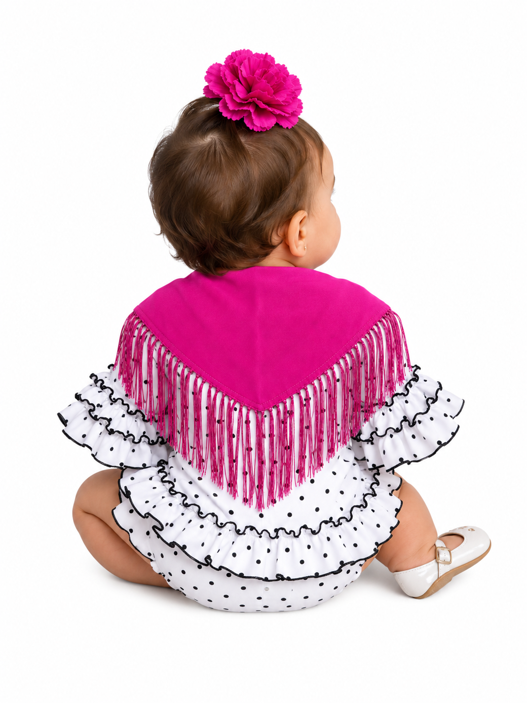 Mantón para bebé, color fucsia
